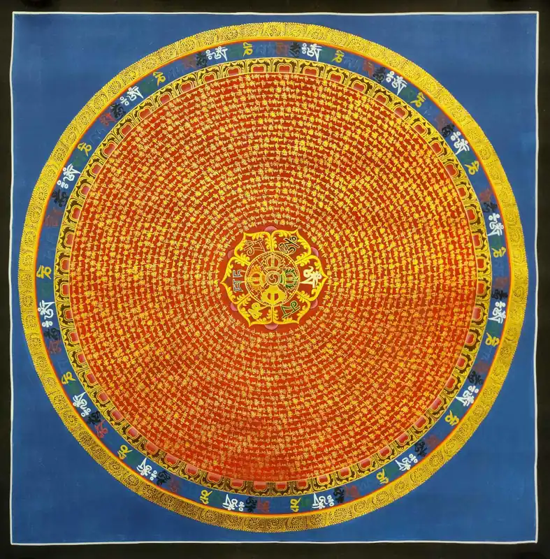 Thangka de Mandala de Mantra sur toile de coton