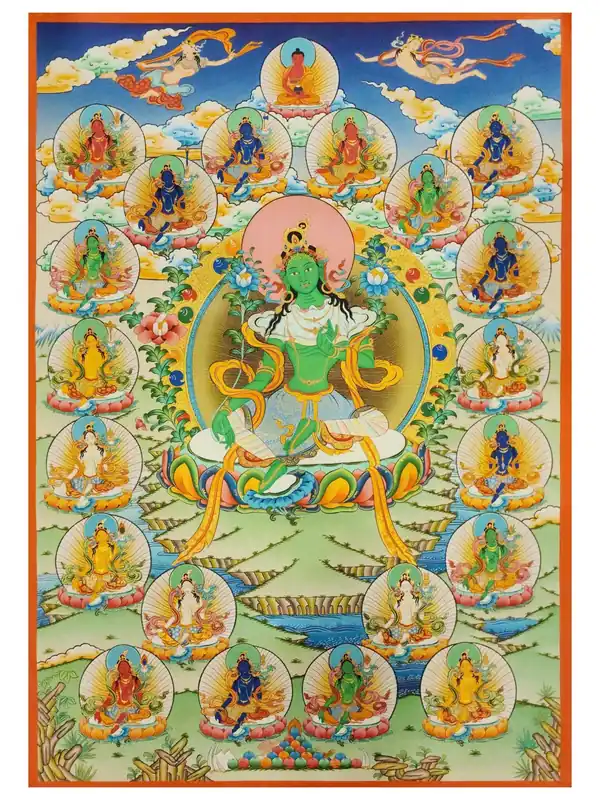 21 Thangka de Tara sur toile de coton