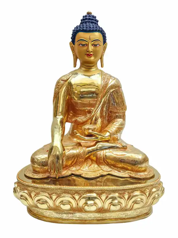 Statue de Bouddha Shakyamuni – Cuivre avec Dorure