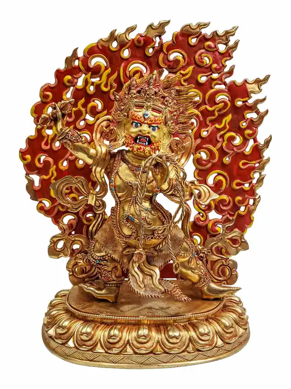 Statue en cuivre de Vajrapani, Chana Dorje