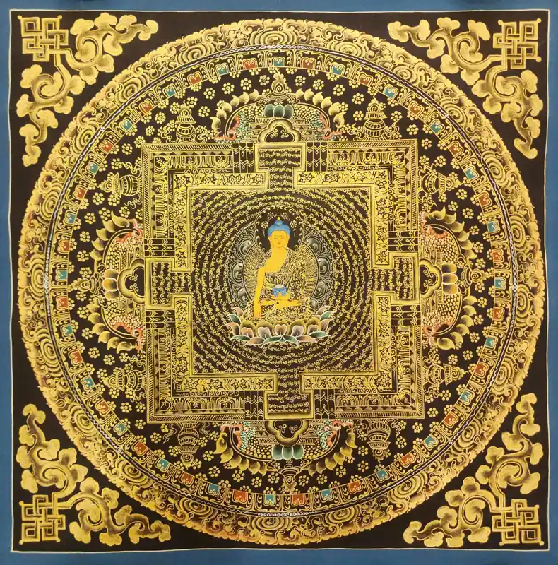 Thangka Mandala – Toile de coton, couleur naturelle