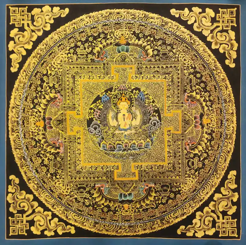 Thangka Mandala sur toile de coton