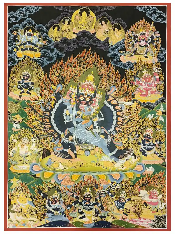 Thangka de Yamantaka sur toile de coton