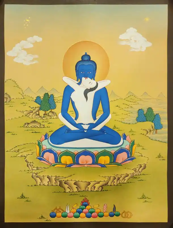 Thangka de Samantabhadra sur toile de coton