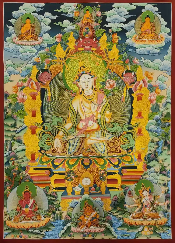 Thangka de Tara Blanche sur toile de coton