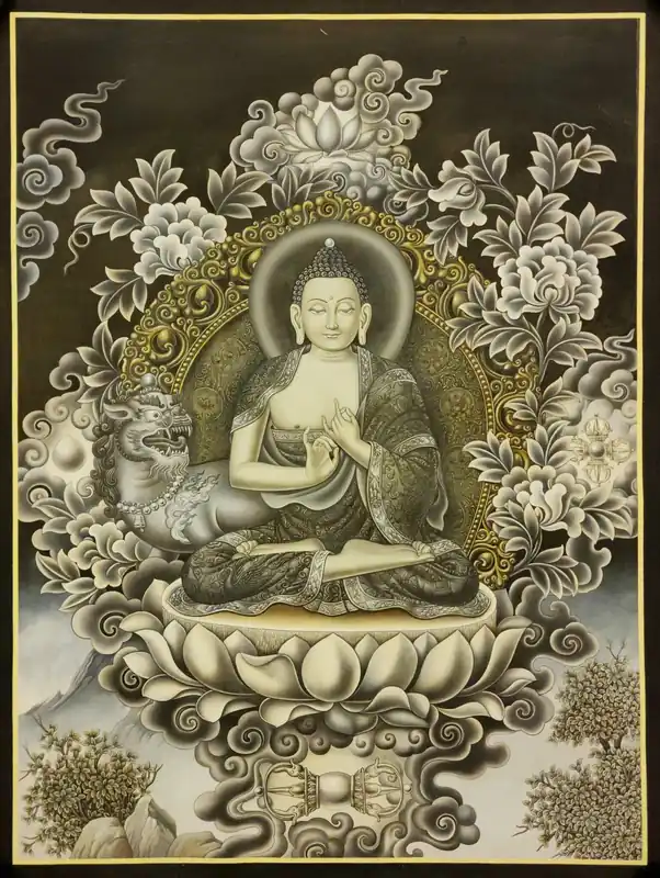 Thangka de Vairochana Bouddha dans le style Newari