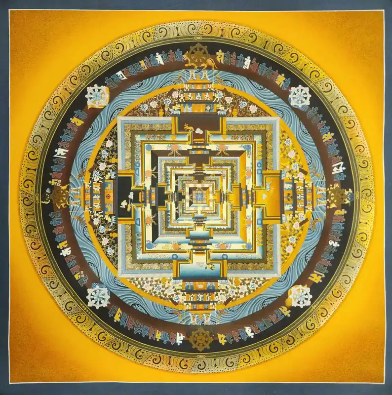 Thangka du Mandala de Kalachakra sur toile de coton