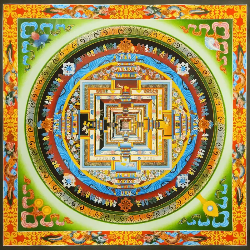 Thangka du Mandala Kalachakra sur toile de coton