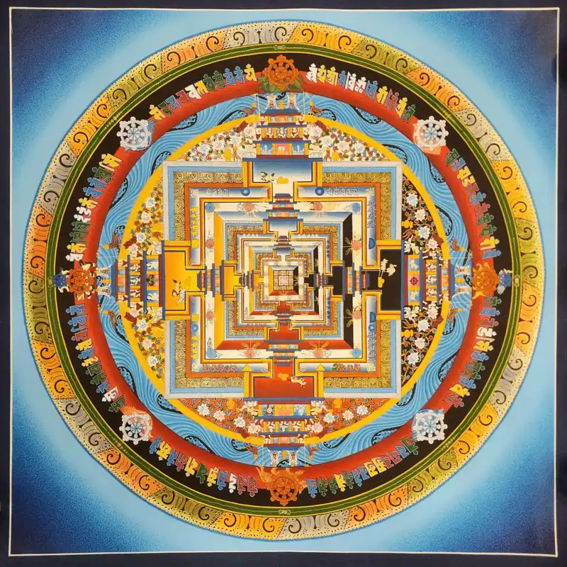 Thangka du Mandala Kalachakra sur Toile de Coton