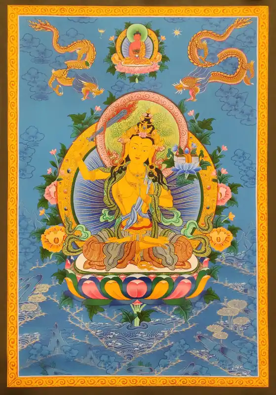 Thangka de Manjushri sur toile de coton