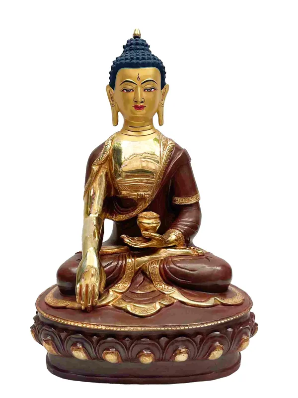 Statue du Bouddha Shakyamuni – Visage peint