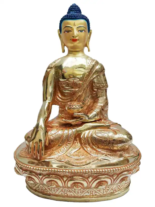 Statue rituelle du Bouddha Shakyamuni du Népal