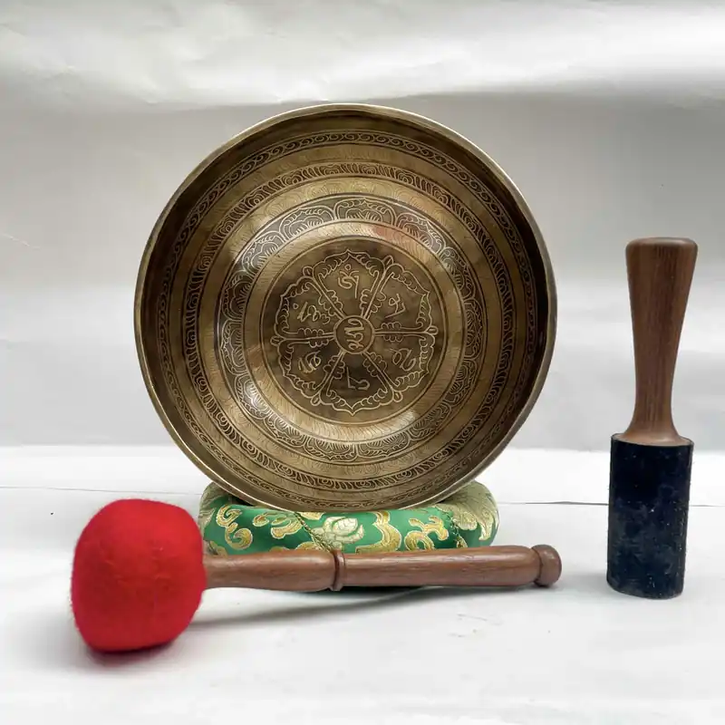 Bol chantant Jambati de 23,5 cm avec mantra