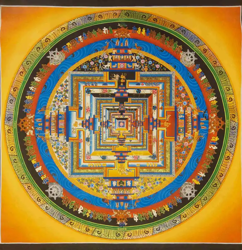 Peinture mandala kalachakra faite à la main