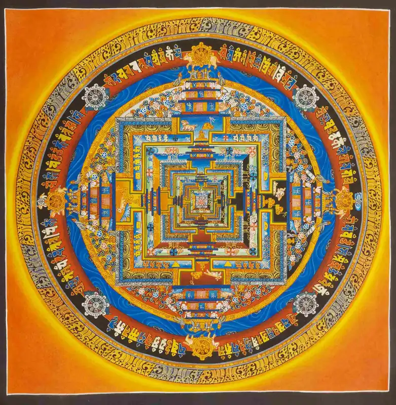 40 cm Kalachakra mandala art traditionnel