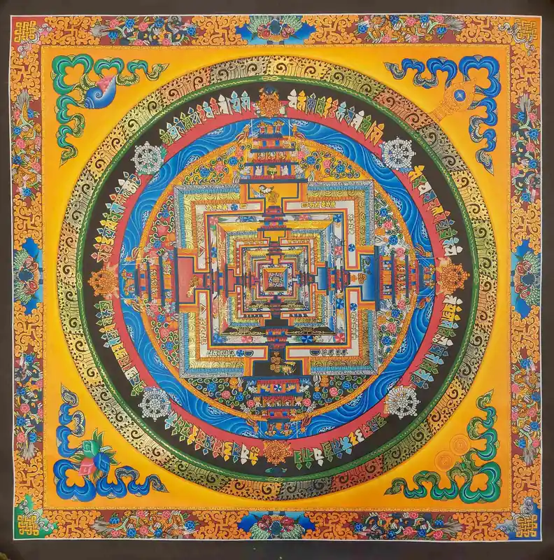 44 cm Kalachakra mandala d’art rituel