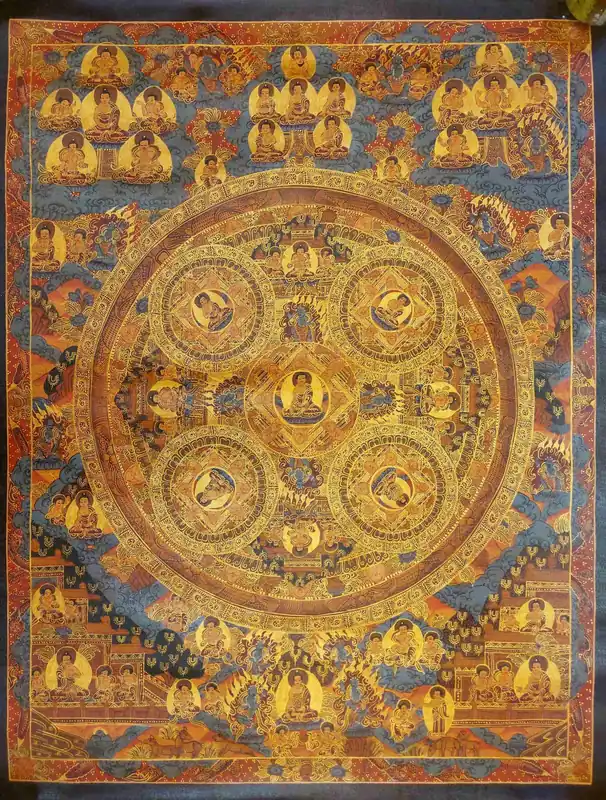 Thangka rituel du mandala de Shakyamuni Bouddha