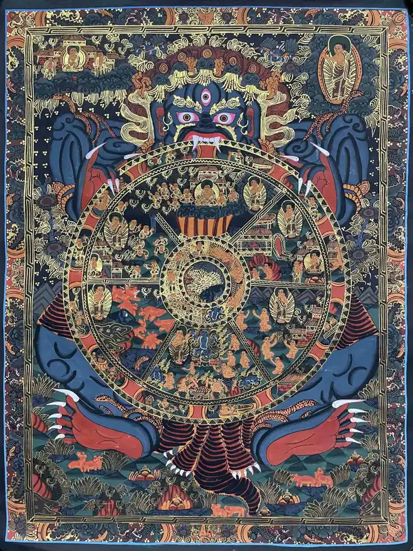 Roue de la vie samsara thangka