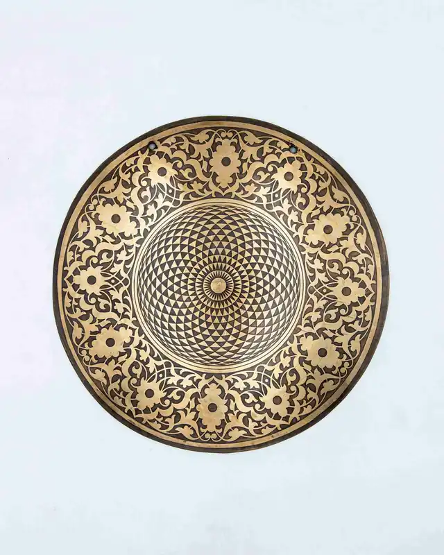 Gong sculpté en forme de lotus de 50 cm