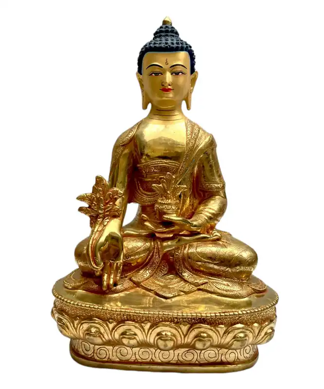 Statue tibétaine du Bouddha de la Médecine provenant du Népal