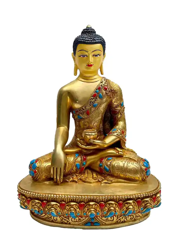 Statue artisanale de Shakyamuni Bouddha en provenance du Népal