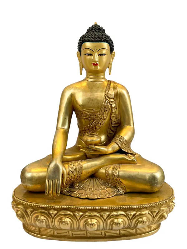 Statue tibétaine de Bouddha Shakyamuni provenant du Népal