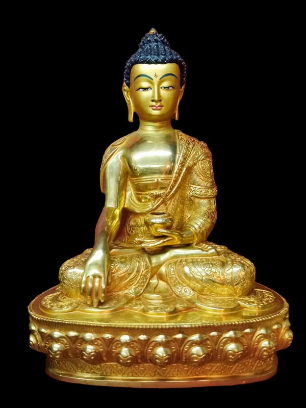 Statue rituelle du Bouddha Shakyamuni du Népal