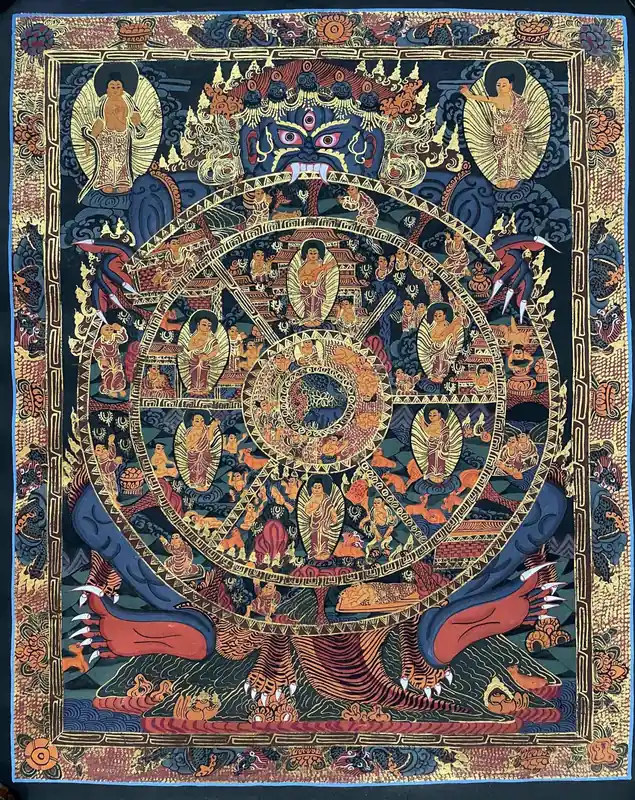 Art du thangka de la Roue du Samsara