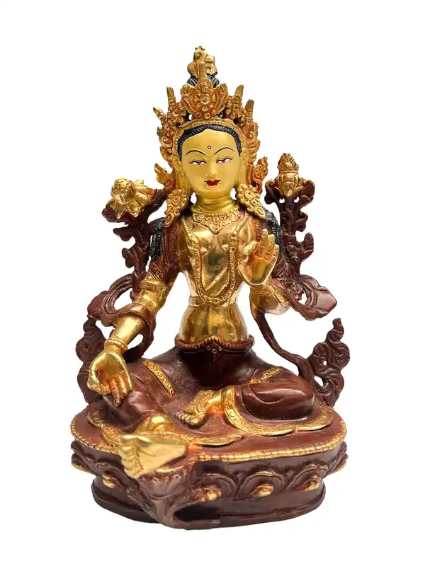 Statue tibétaine de la Compassionnée Tara Verte