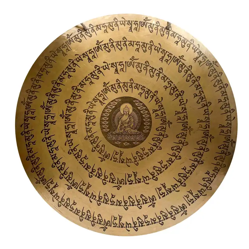 Gong sculpté du Bouddha Shakyamuni