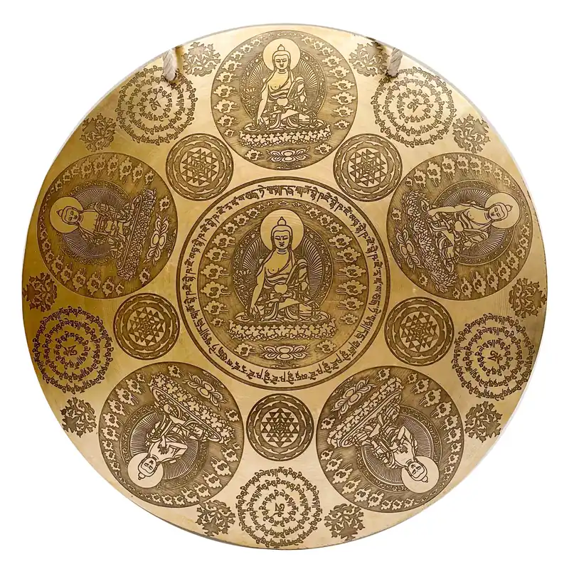 Gong sculpté du Bouddha de Médecine