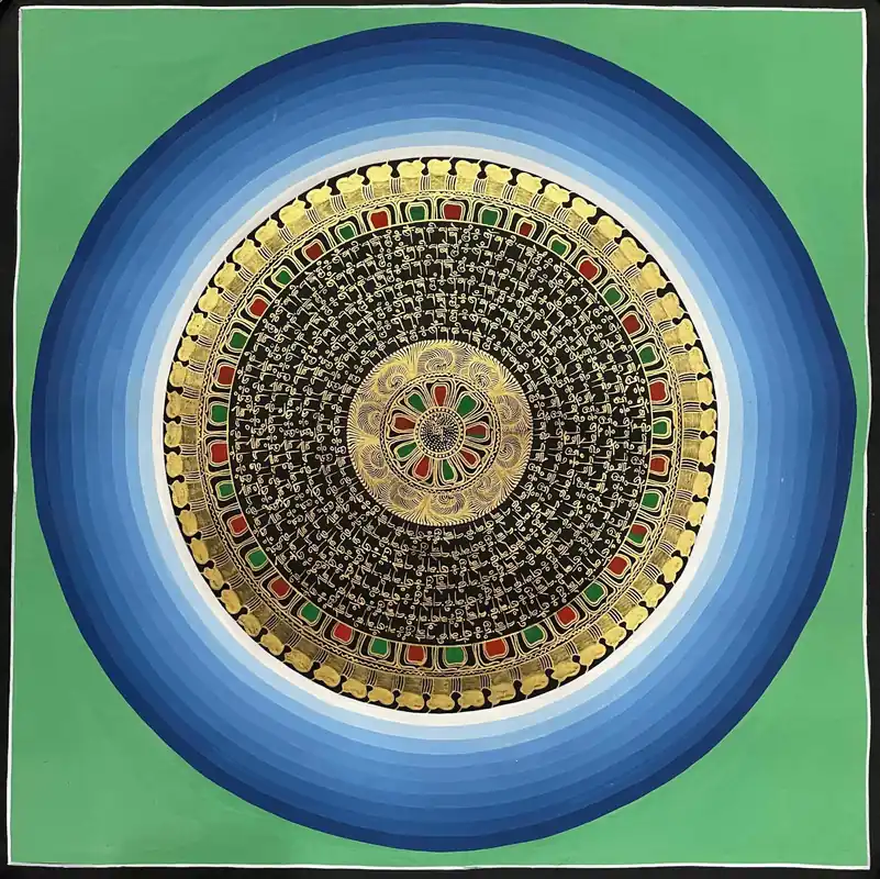 Le mantra Om de 45 cm dans un mandala
