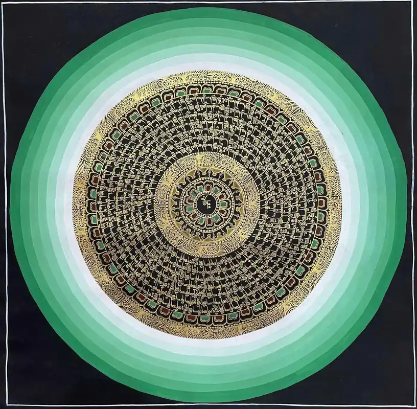 45 cm om mantra mandala tibétain