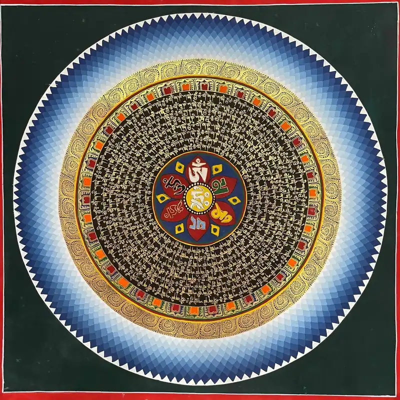 45 cm mantra mandala « Om Mani Padme Hum »