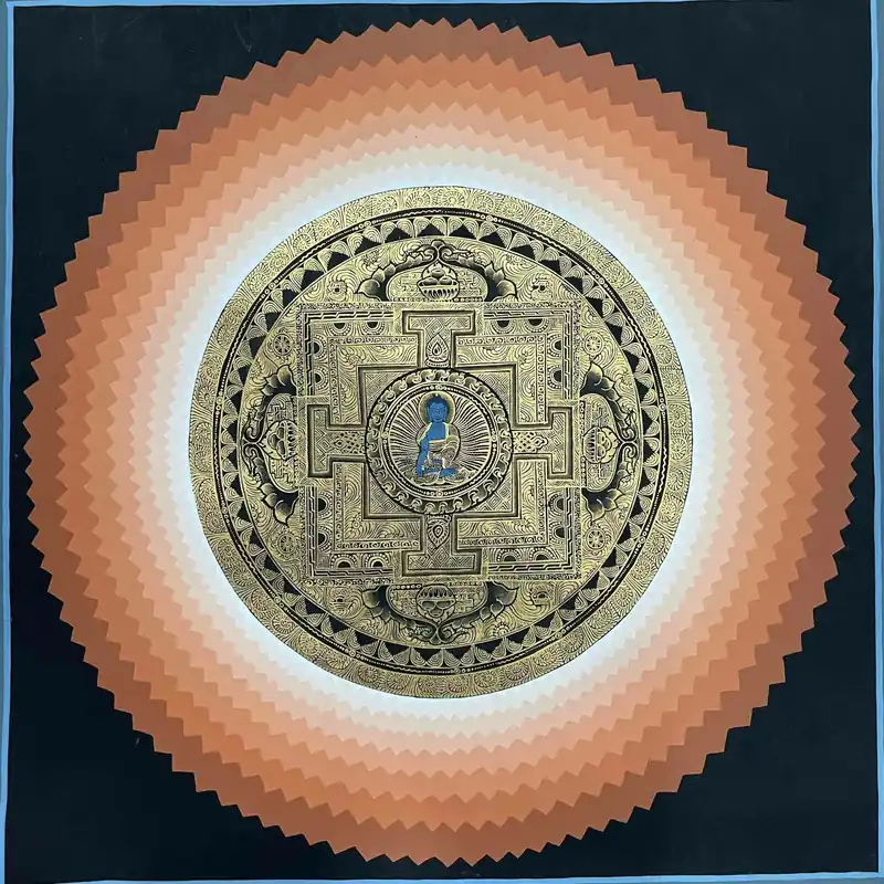 41 cm Mandala tibétain du Bouddha de Médecine