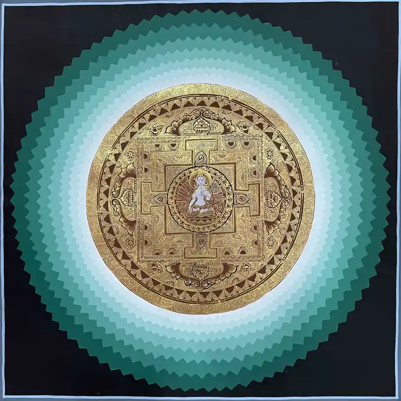 41 cm White Tara Tibetan Mandala