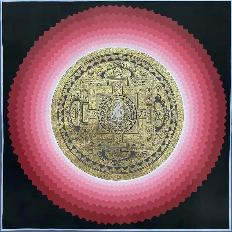 41 cm Mandala de la déesse Tara blanche