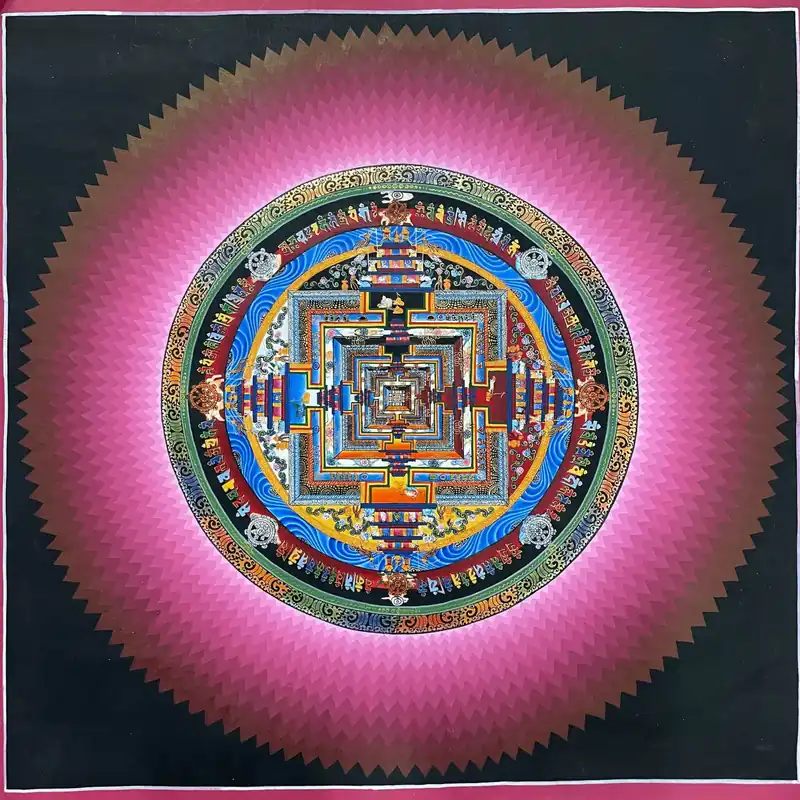 39 cm mandala bouddhiste de Kalachakra