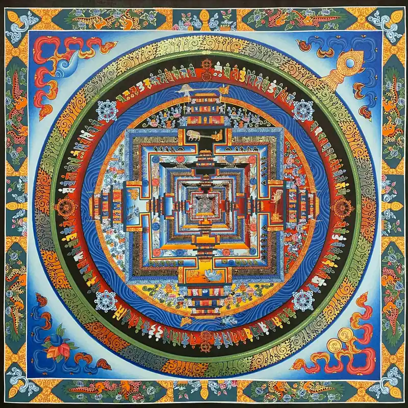 33 cm mandala rituel de Kalachakra