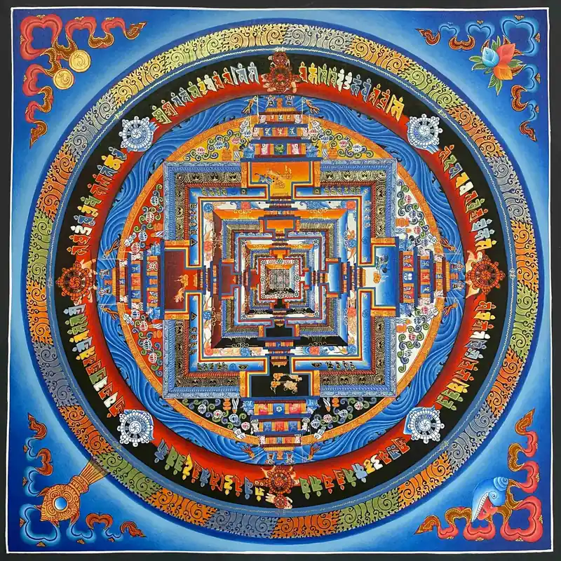 33 cm Kalachakra mandala d’art rituel
