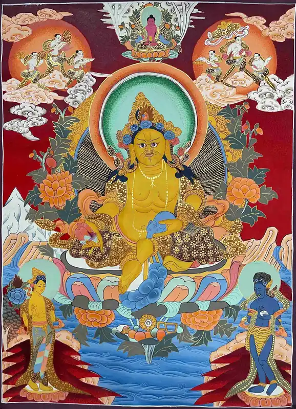 Thangka de Yellow Jambhala du Népal