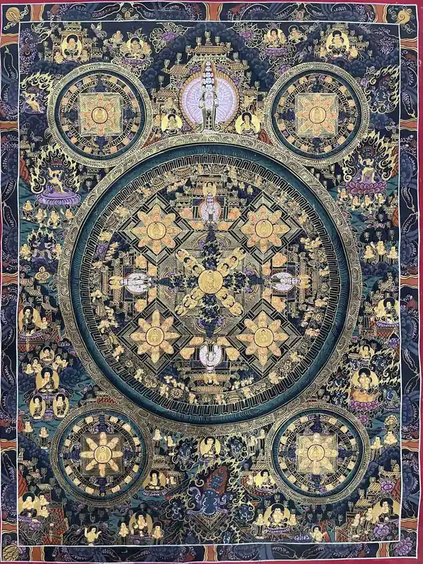 Peinture de mandala du Bouddha Shakyamuni