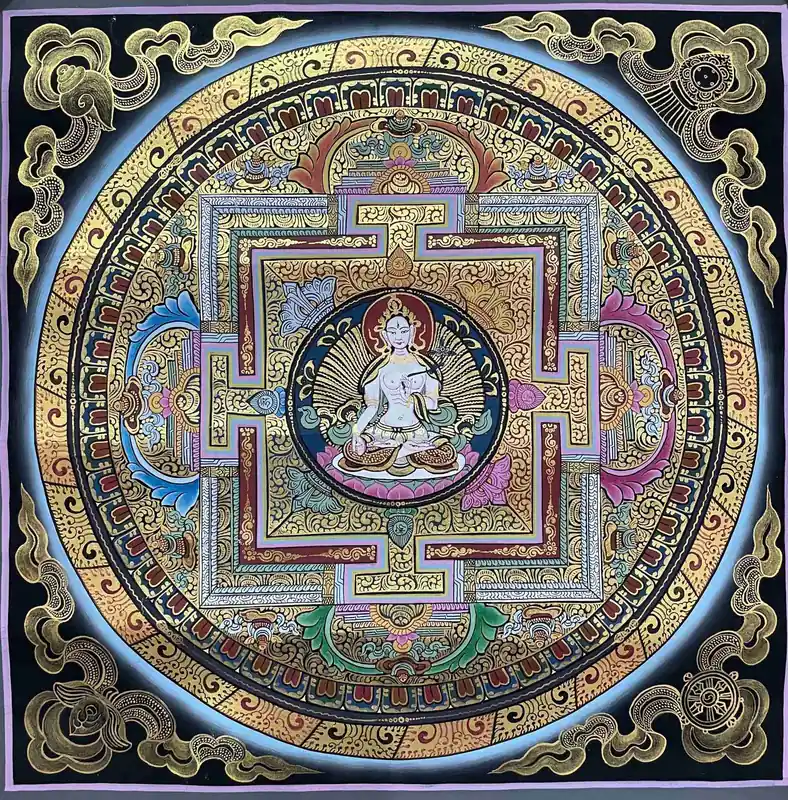 Art mandala tibétain de la Tara Blanche