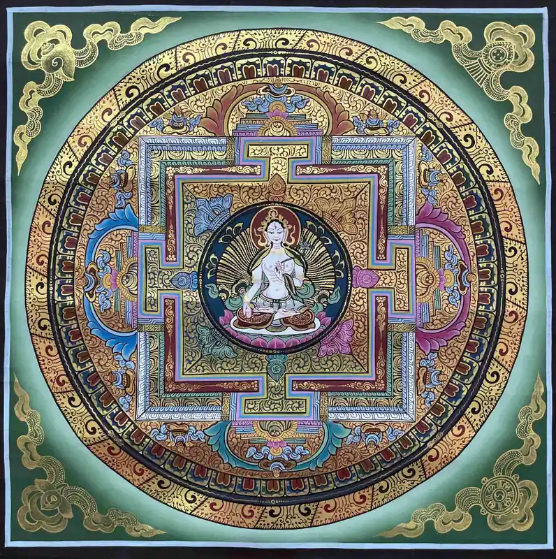 Art mandala bouddhiste de Tara Blanche