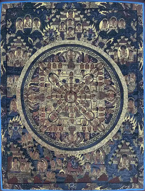 Art traditionnel du mandala de Shakyamuni Bouddha