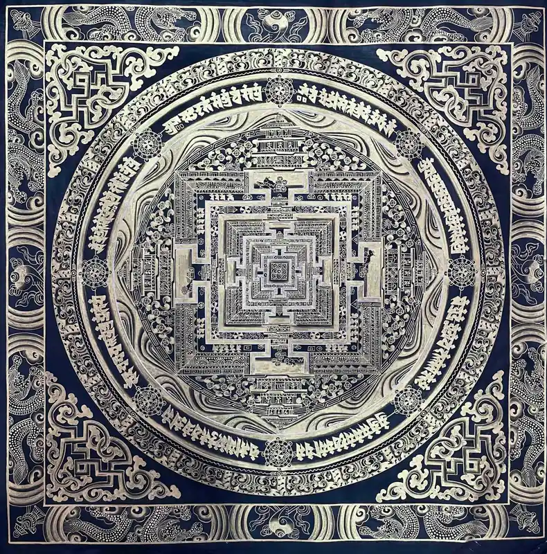 Mandala tibétain de Kalachakra de 50 cm