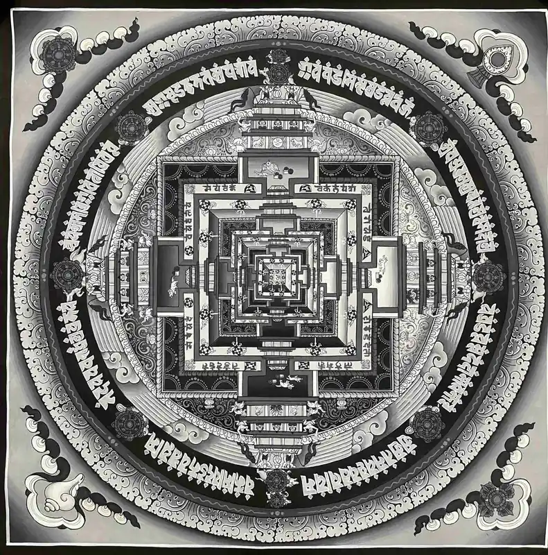 Le mandala du Kalachakra de 39 cm