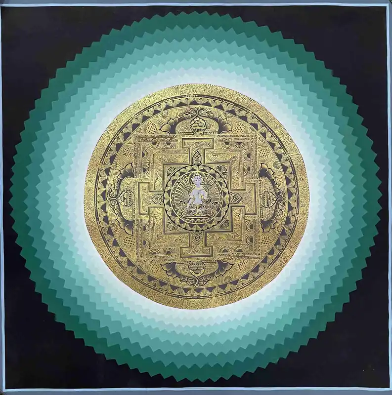 Mandala bouddhiste de Tara Blanche de 41 cm