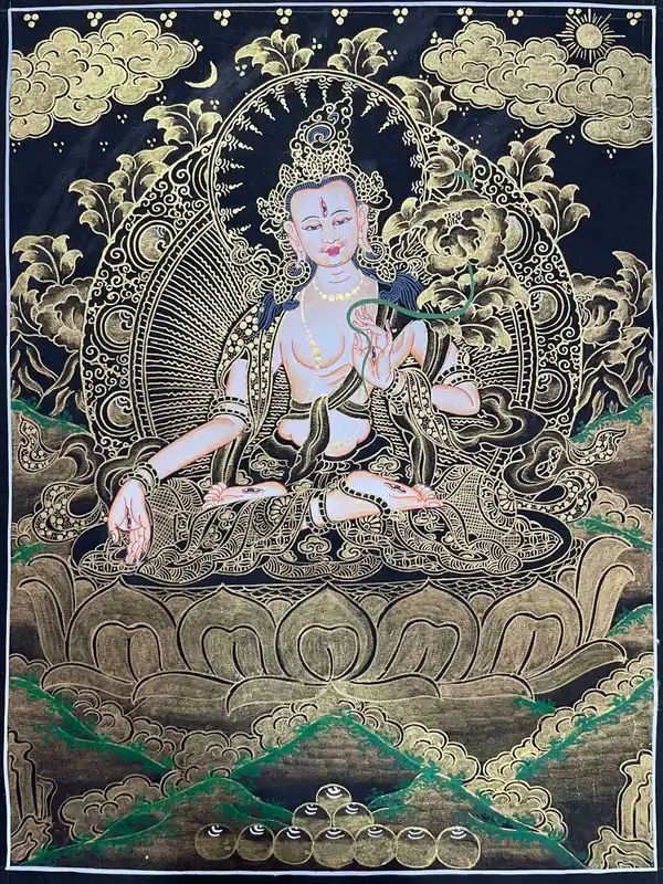 Peinture de la déesse blanche Tara du Népal