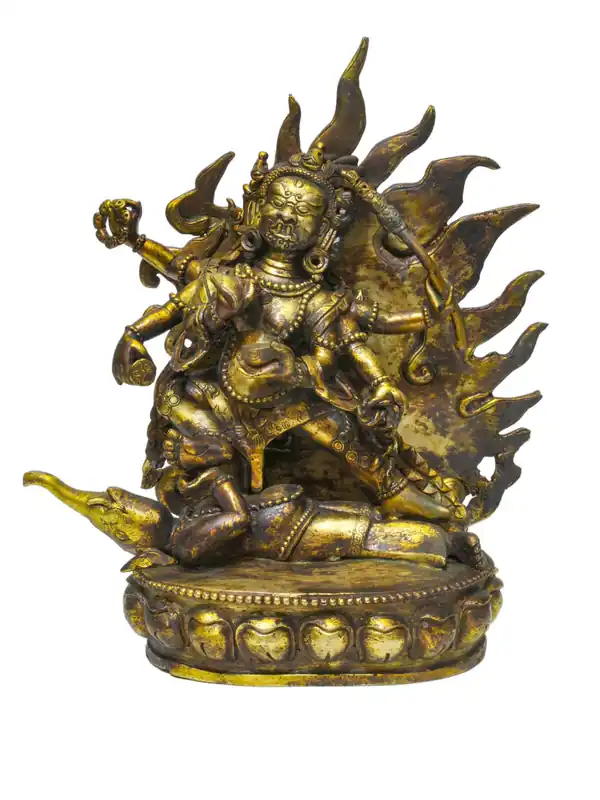 Statue de Mahakala noir de 23 cm